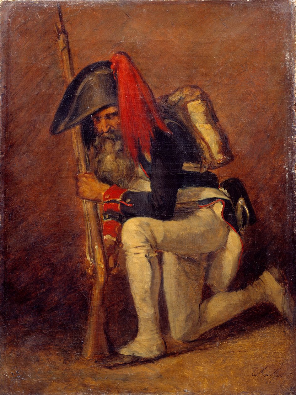 Voják první republiky Obraz Denise Auguste Raffeta (1804-1860) 19. století Sun. 0,31x0,23m od Denis Auguste Marie Raffet
