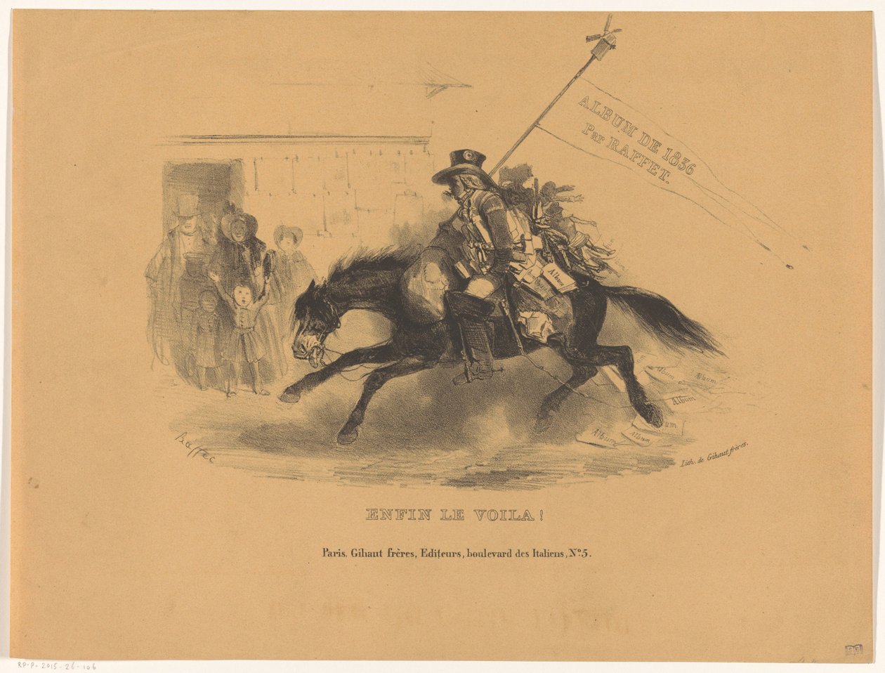 Postillion na koni Konečně le voila! (název na objektu) Album de 1836 (název série na objektu) od Denis Auguste Marie Raffet