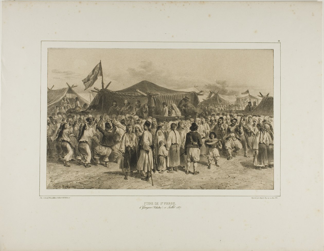 Jarmark St. Pierre, Giourjevo, Valašsko, 11. července 1837 od Denis Auguste Marie Raffet