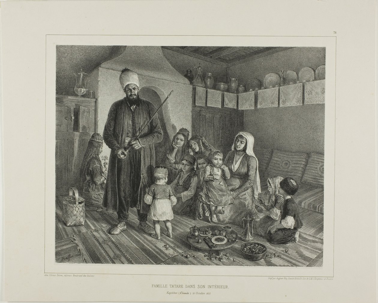 Tatarská rodina ve svém domě, Kapskhor, Krym, 21. října 1837 od Denis Auguste Marie Raffet