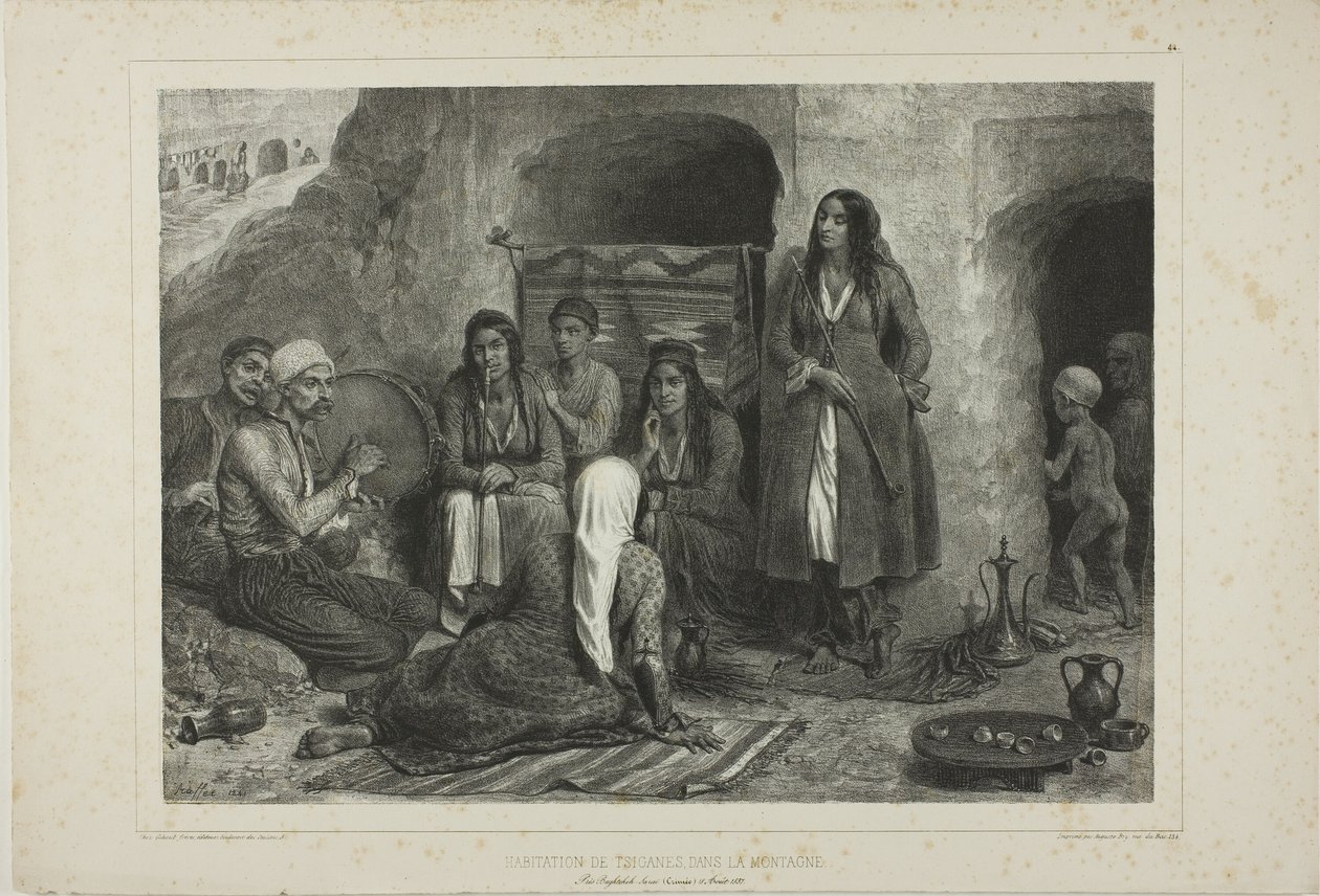 Horské obydlí Tsiganes od Denis Auguste Marie Raffet
