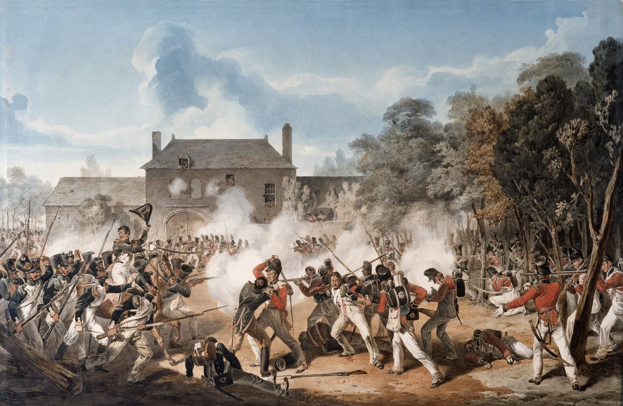 Obrana Chateau de Hougoumont společností boku, Coldstream Guards 1815, 1815 od Denis Dighton