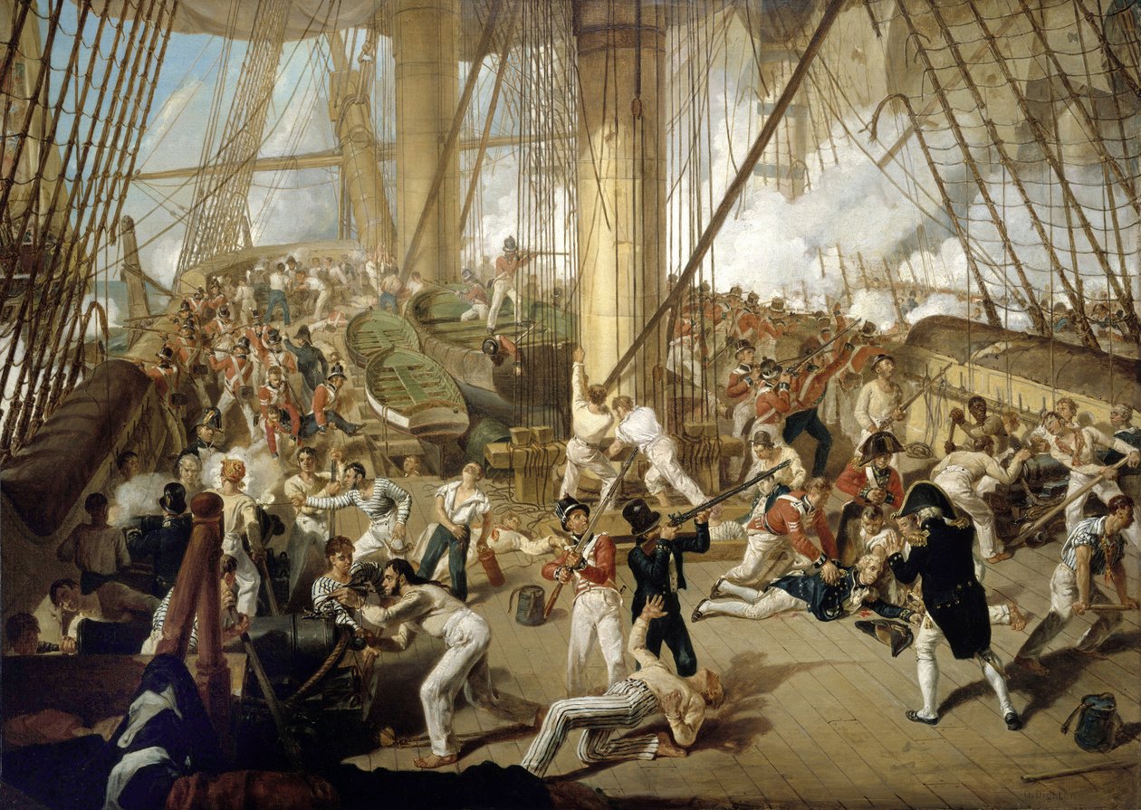 Pád Horatia Nelsona (1758-1805) v bitvě u Trafalgaru, 21. října 1758. od Denis Dighton