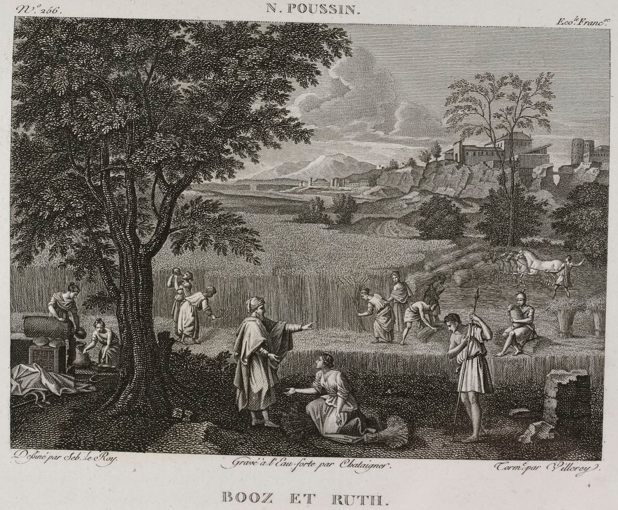 Denis-Sébastien Leroy, Antoine-Claude-François Villerey a Chataigner - Booz a Ruth, podle Nicolase Poussina - 1802-1815 od Denis Sebastien Leroy