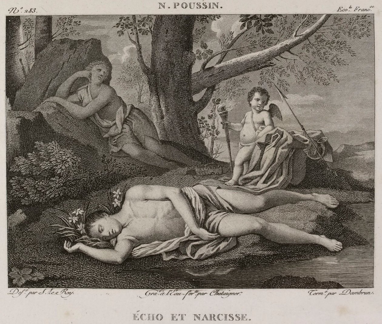 Denis-Sébastien Leroy, Chataigner a Dambrun - Echo a Narcis, podle Nicolase Poussina - 1802-1815 od Denis Sebastien Leroy