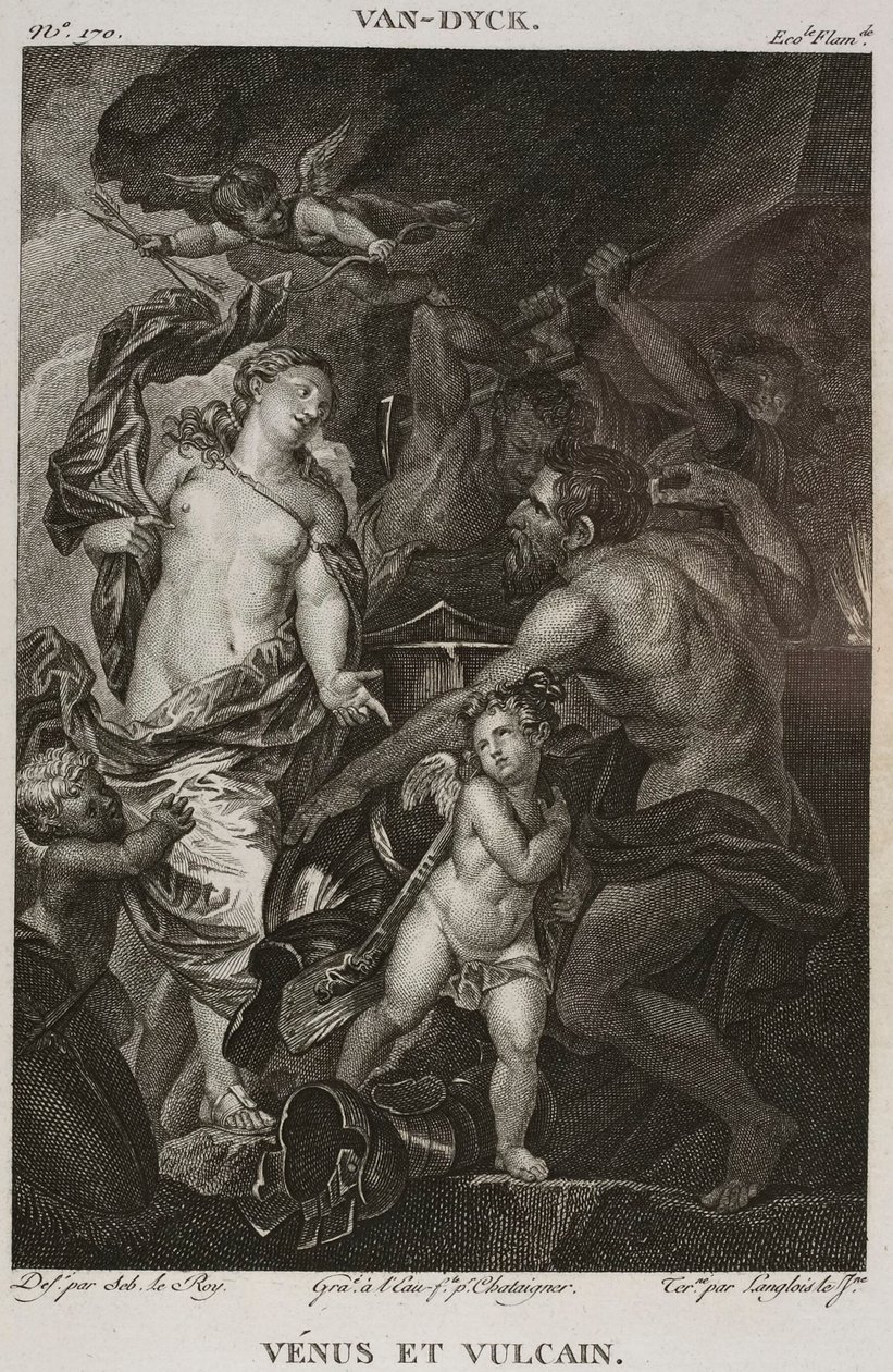 Denis-Sébastien Leroy, Chataigner a Langlois le jeune - Venuše a Vulkán, podle Antoina van Dycka - 1802-1815 od Denis Sebastien Leroy