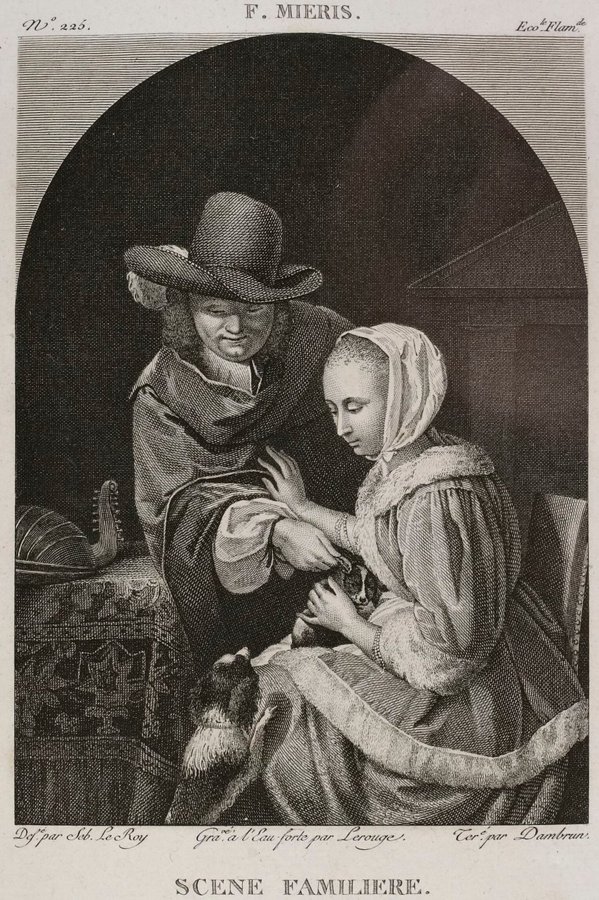 Denis-Sébastien Leroy, Lerouge a Dambrun - Známá scéna, podle Franse van Mierise staršího - 1802-1815 od Denis Sebastien Leroy
