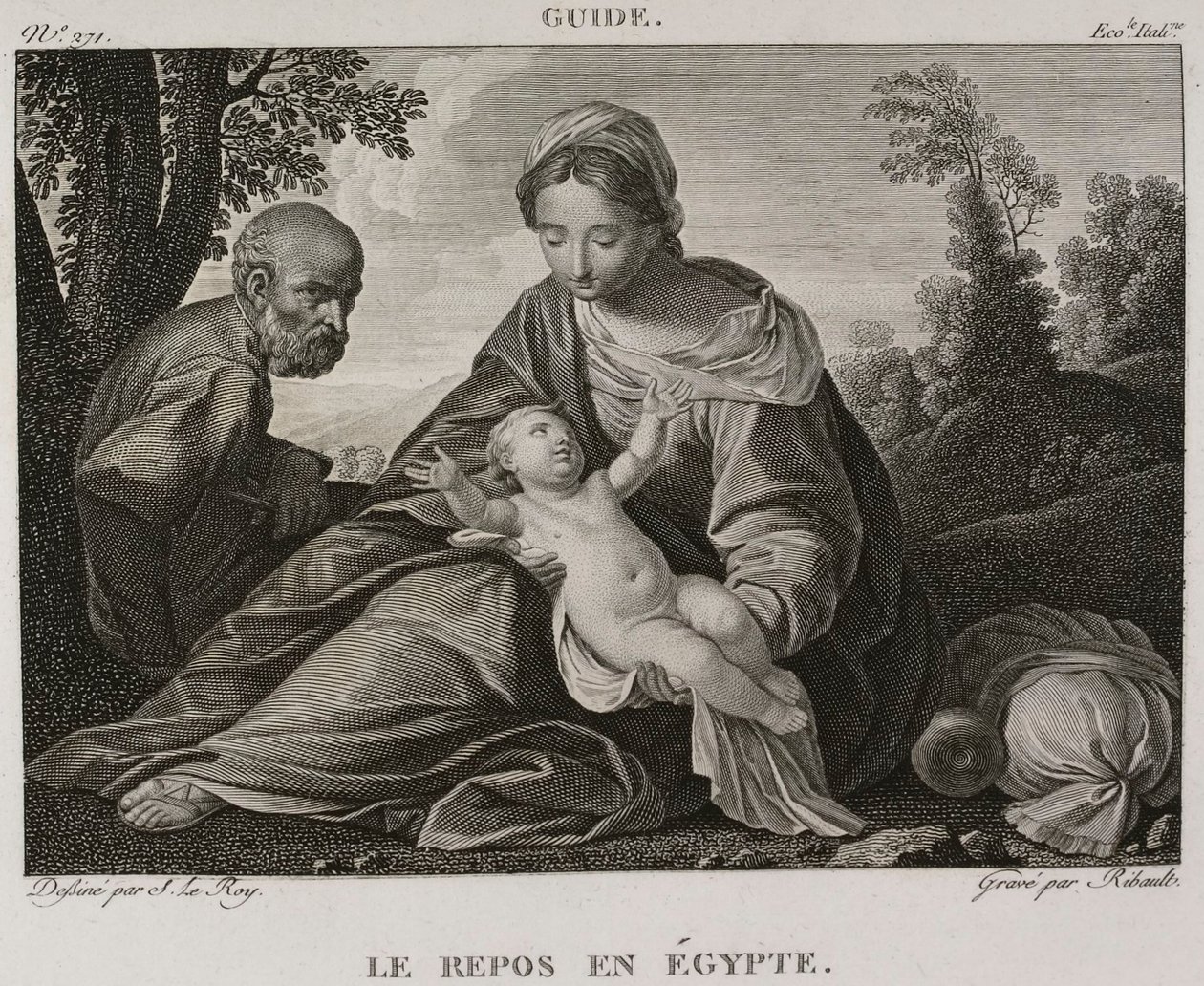 Denis-Sébastien Leroy et Ribault - Odpočinek v Egyptě, podle Guida Reniho - 1802-1815 od Denis Sebastien Leroy