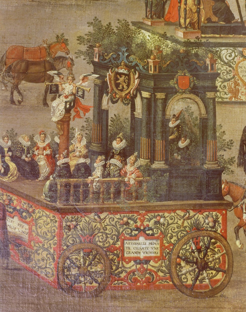 Triumf arcivévodkyně Isabely v Ommeganku v Bruselu 31. května 1615, detail vozu Isabelina dvora, 1615 (detail 75629) od Denys van Alsloot