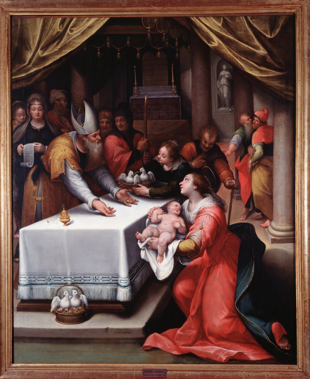 Uvedení Ježíše do chrámu (malba od Denys Calvaert or Calvart