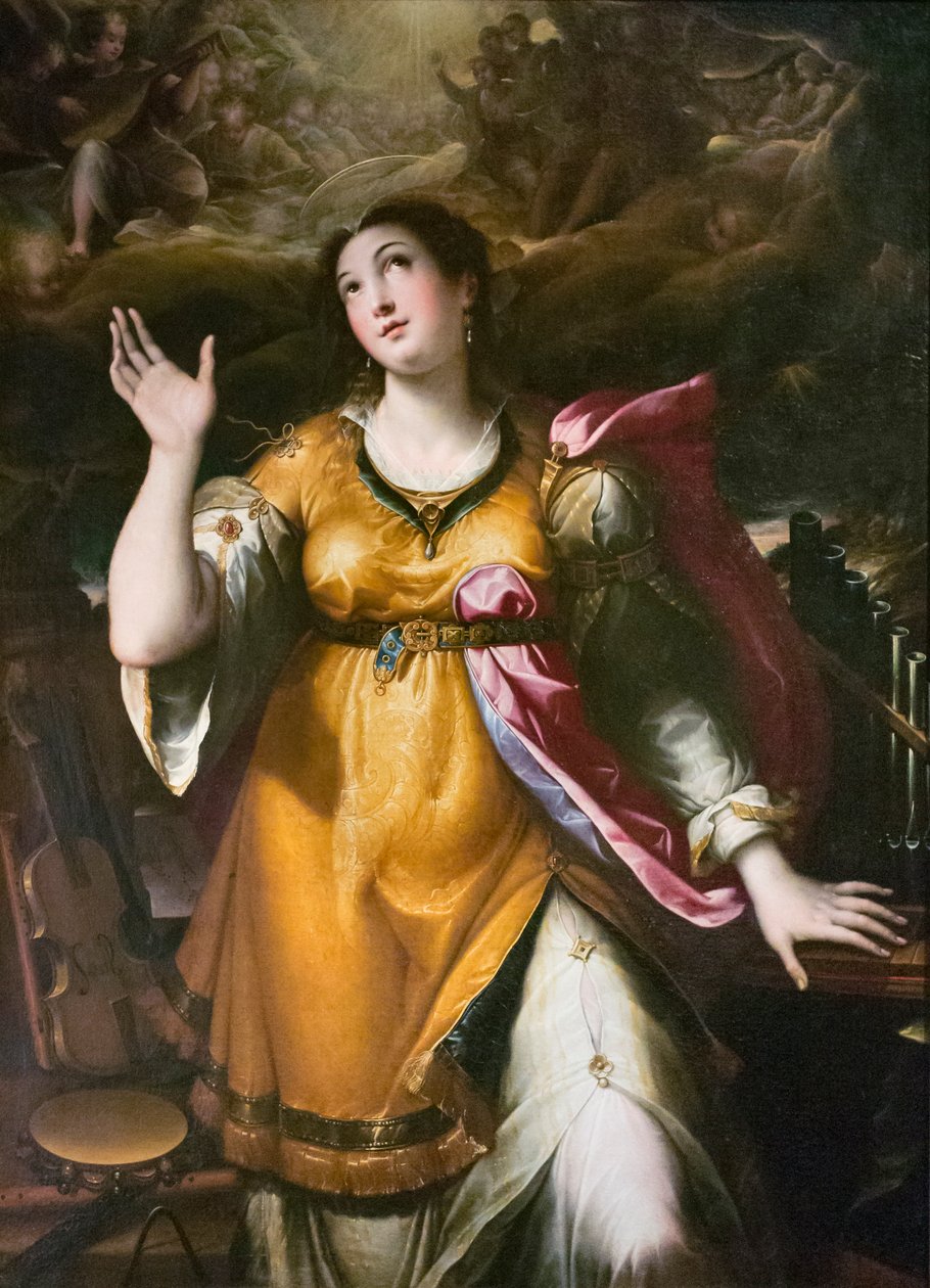 Svatá Cecílie, asi 1580 (olej na plátně) od Denys Calvaert or Calvart