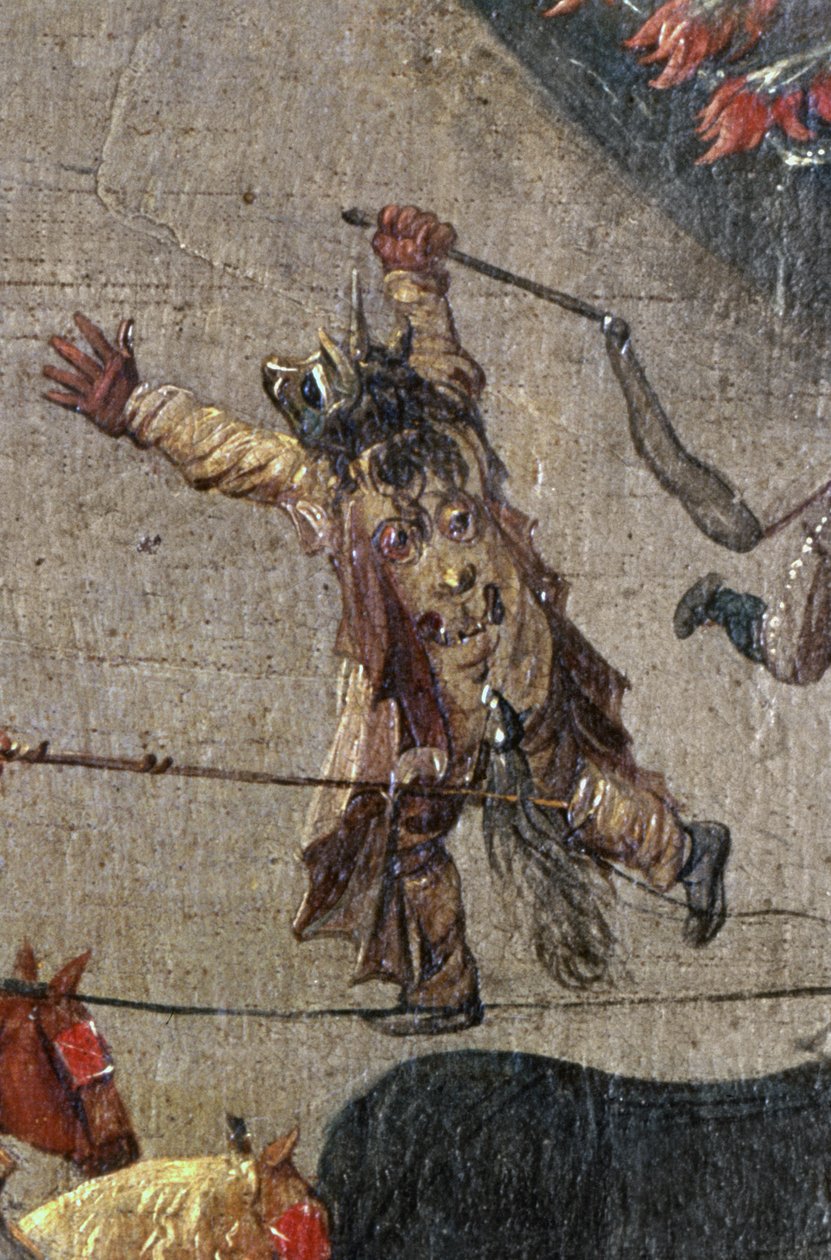 Triumf arcivévodkyně Isabelly v Ommeganck v Bruselu 31. května 1615, detail kostýmované postavy čerta, 1615 od Denys van Alsloot