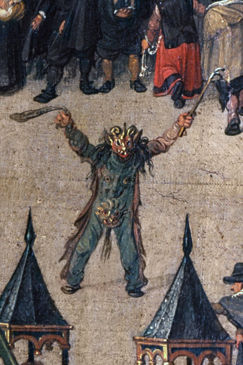 Triumf arcivévodkyně Isabelly v Ommeganck v Bruselu 31. května 1615, detail postavy v kostýmu čerta, 1615 (detail 75629) od Denys van Alsloot