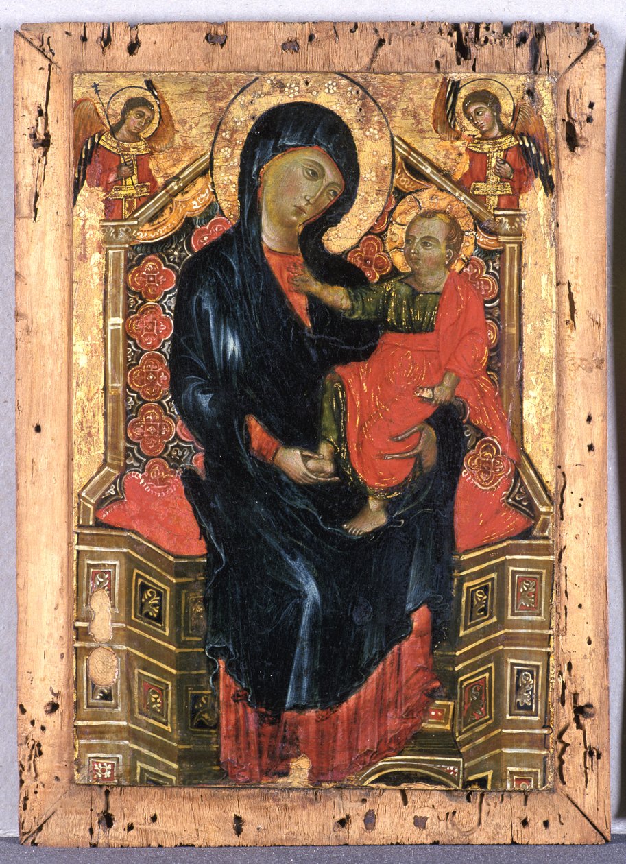 Trůnící Madona s dítětem a dvěma anděly, cca 1300 (tempera na topolovém dřevě) od Deodato Orlandi Deodato Orlandi