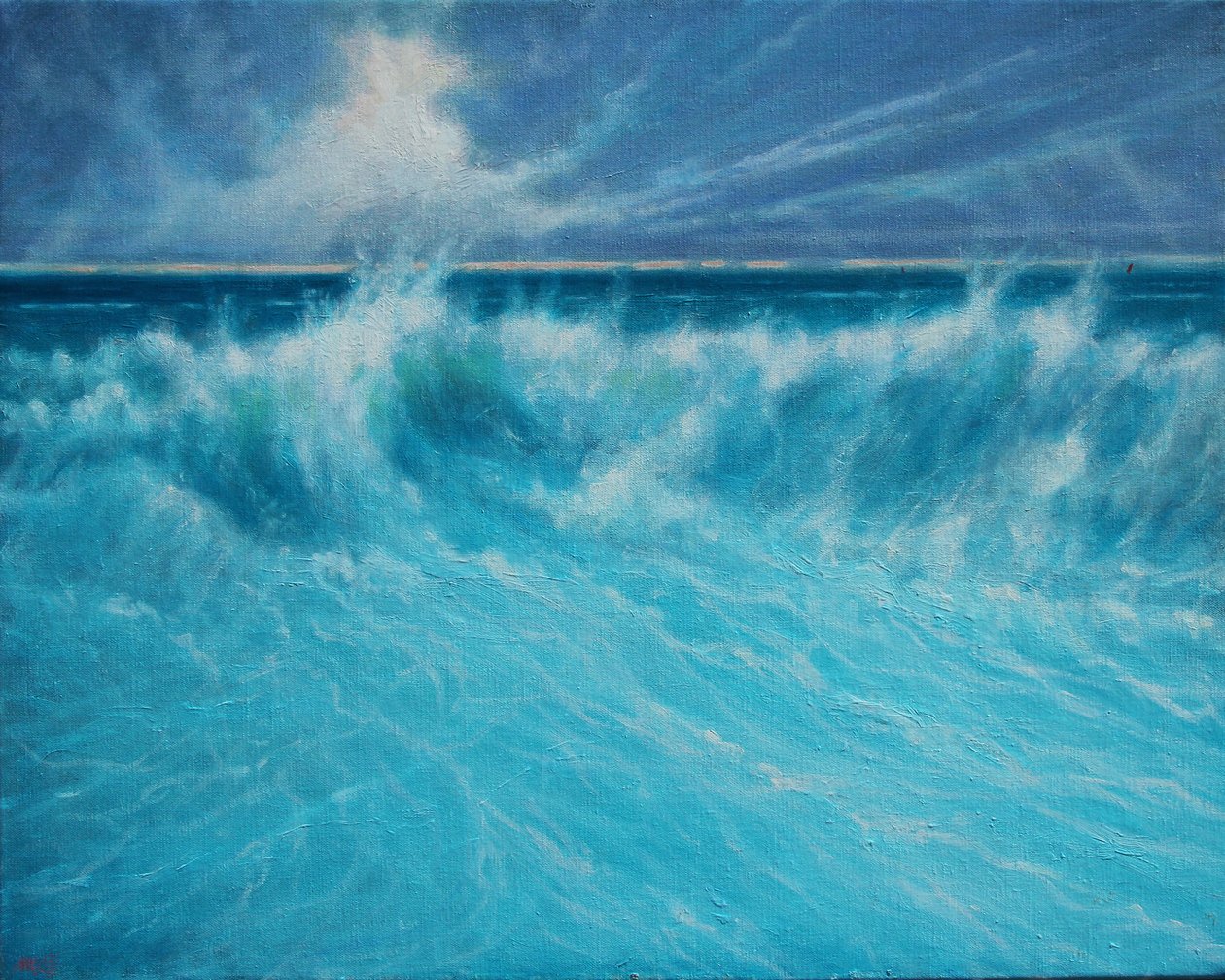 Atlantic Shore, 2019 (olej na plátně) od Derek Hare