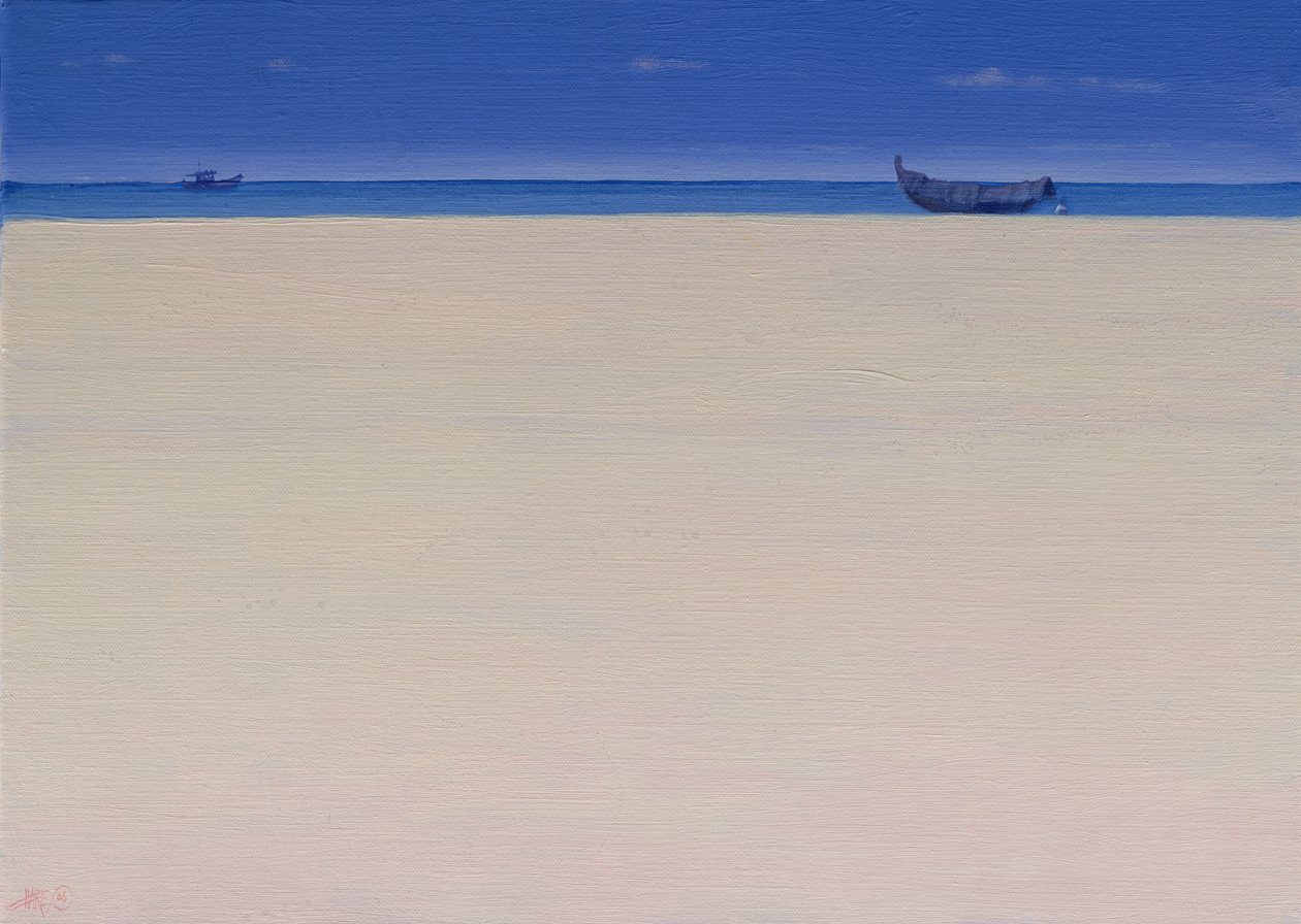 Rybářské lodě v Puvar, Kerala od Derek Hare