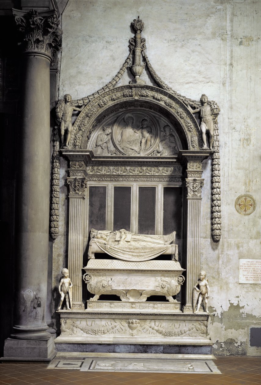 Hrobka Carla Marsuppiniho († 1453) 1453-55 (mramor) od Desiderio da Settignano