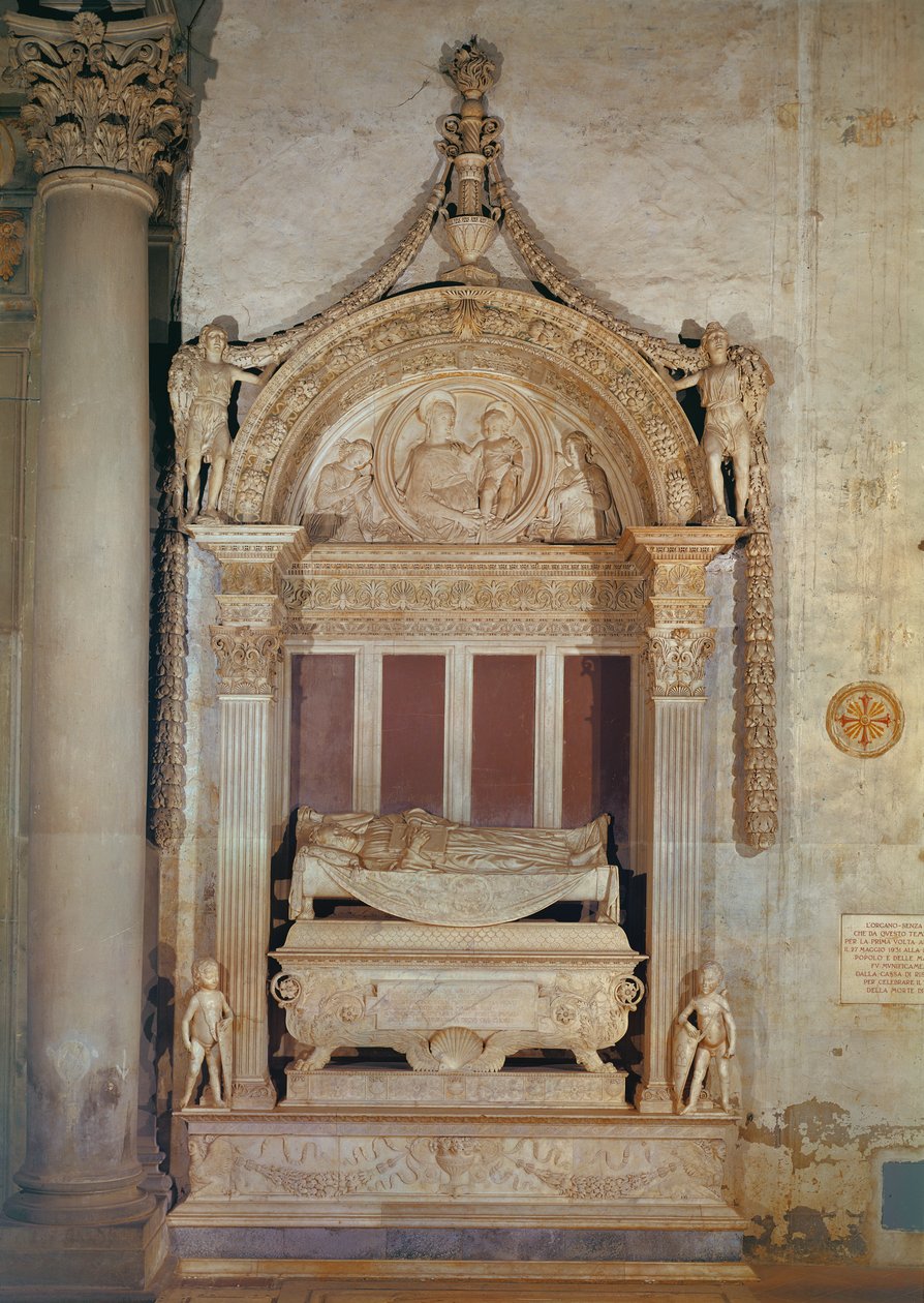 Hrobka Carla Marsuppiniho, kolem 1453-55 (mramor) od Desiderio da Settignano