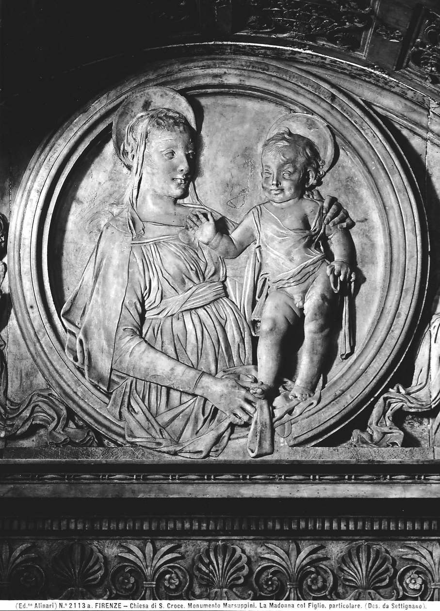Madonna a dítě z památníku Carla Marsuppiniho (mramor) od Desiderio da Settignano