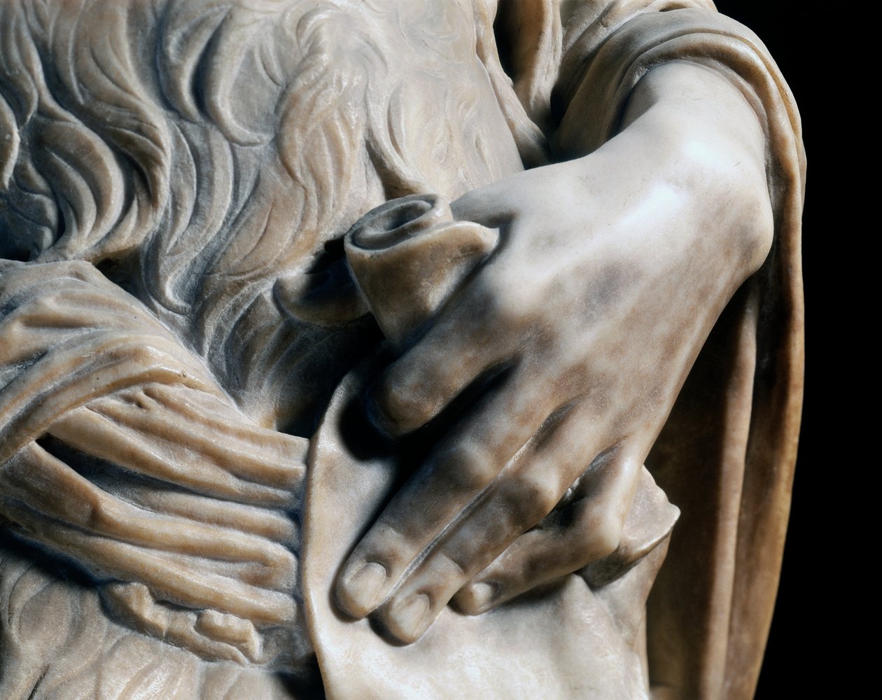 Mladý sv. Jan Křtitel, detail od Desiderio da Settignano