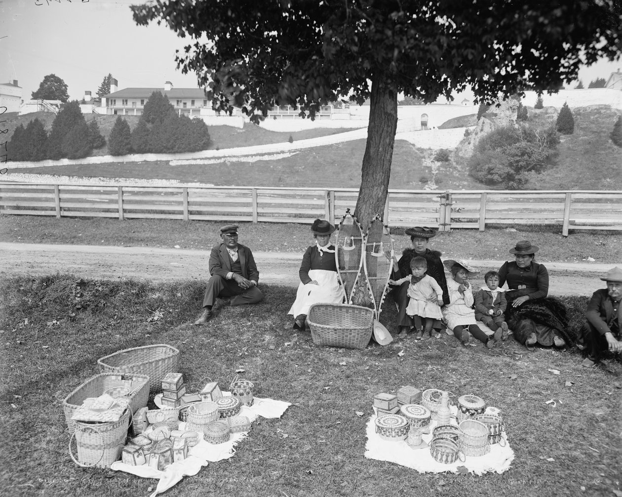 Indický košíkový trh, Mackinac, kolem roku 1905 od Detroit Publishing Co.