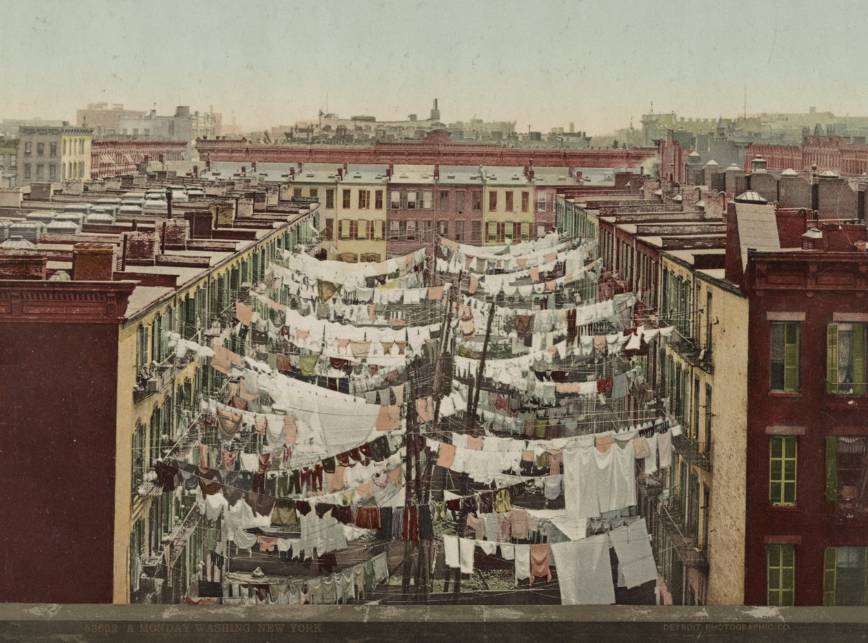 Pondělní praní, New York, kolem roku 1900 od Detroit Photographic Co.