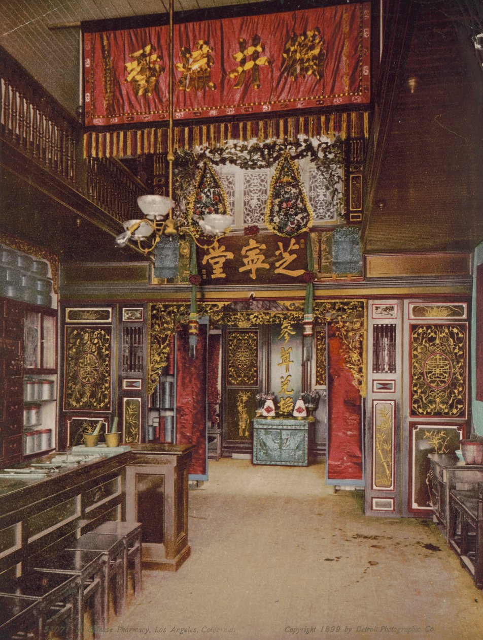 Čínská lékárna, Los Angeles, Kalifornie, 1899 od Detroit Photographic Co.
