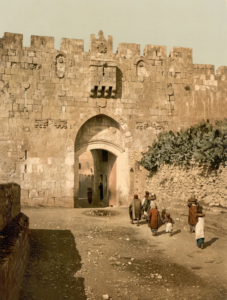 Brána svatého Štěpána, Jeruzalém, Svatá země, kolem 1890-1900 (fotochromovaný tisk) od Detroit Photographic Co.