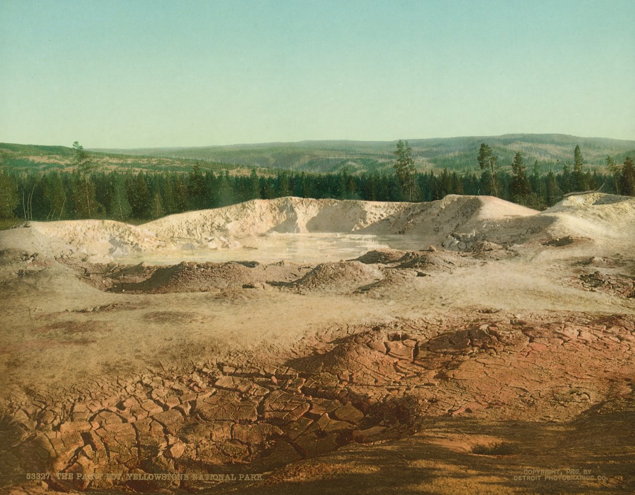 The Paint Pot, Yellowstonský národní park, kolem roku 1902 (fotochrom) od Detroit Photographic Co.