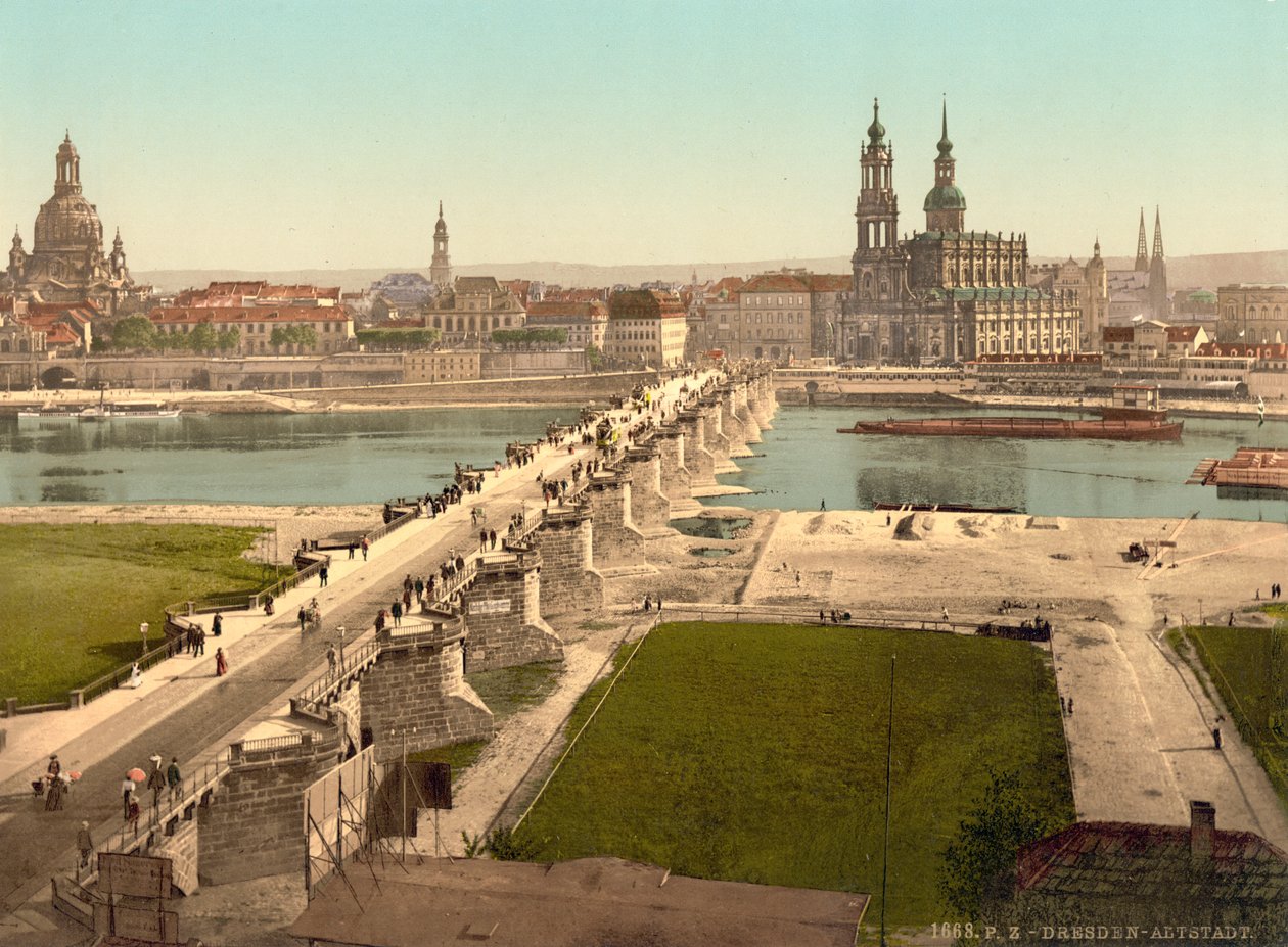 Altstadt, viděno z Ministerstva války, Drážďany, Německo, kolem roku 1900 od Detroit Publishing Co.