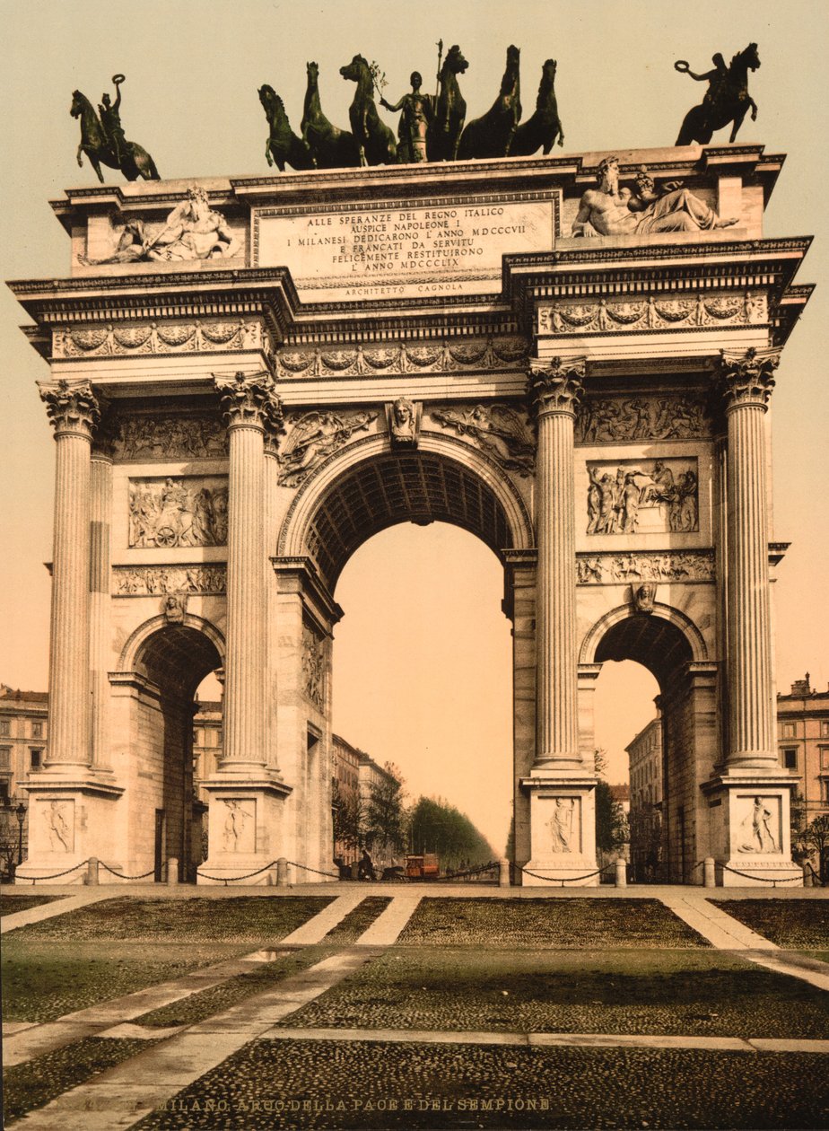 Oblouk míru, Milán, Itálie, kolem roku 1900 od Detroit Publishing Co.