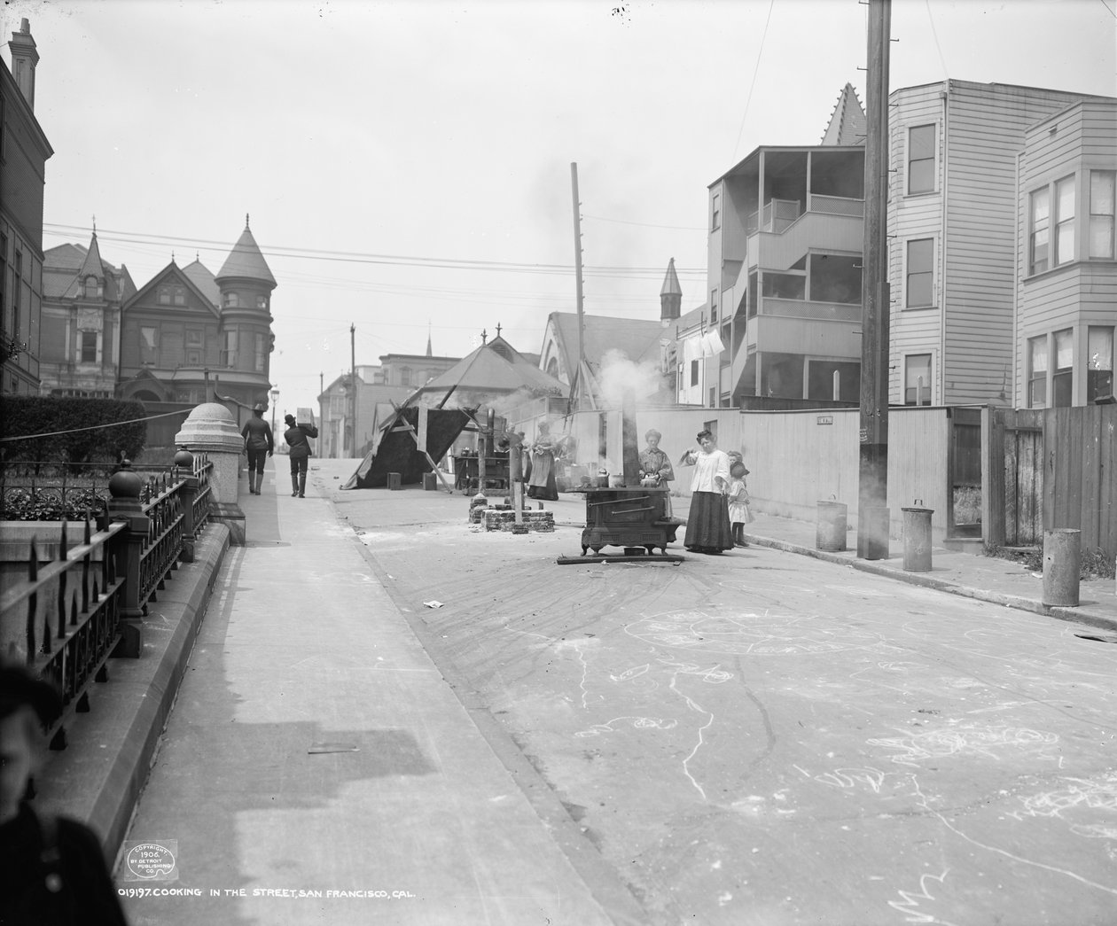 Vaření na ulici v San Franciscu od Detroit Publishing Co.