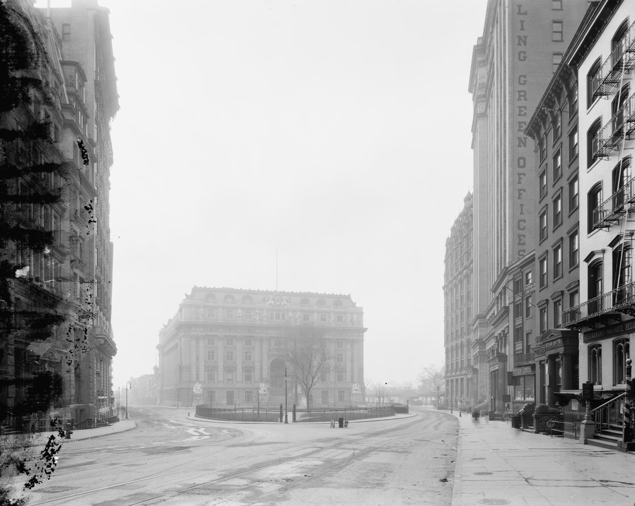 Custom House a Bowling Green, New York, NY, cca 1907-10 od Detroit Publishing Co.