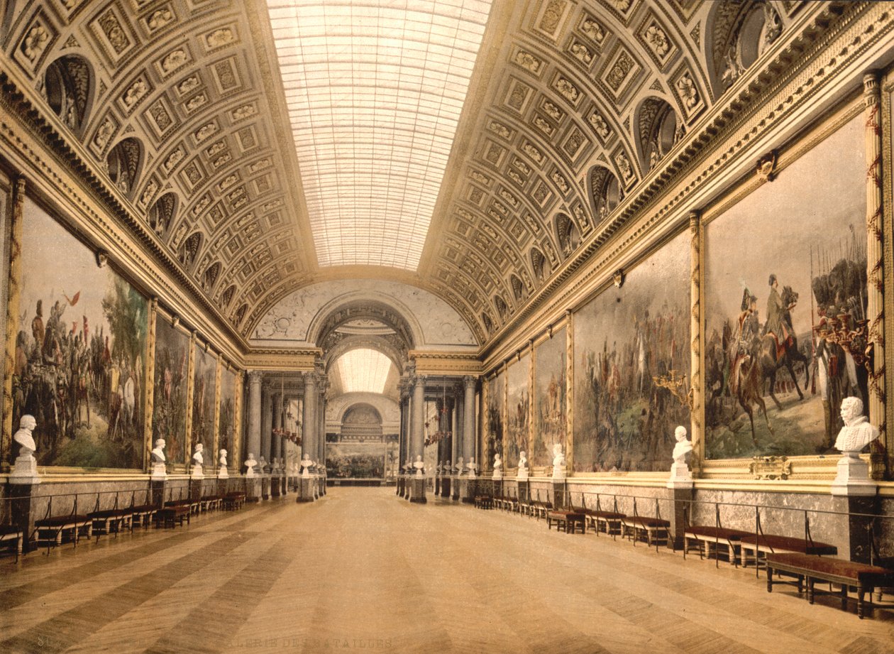 Galerie bitev, Versailles, cca 1890-1900 (fotochrom) od Detroit Publishing Co.