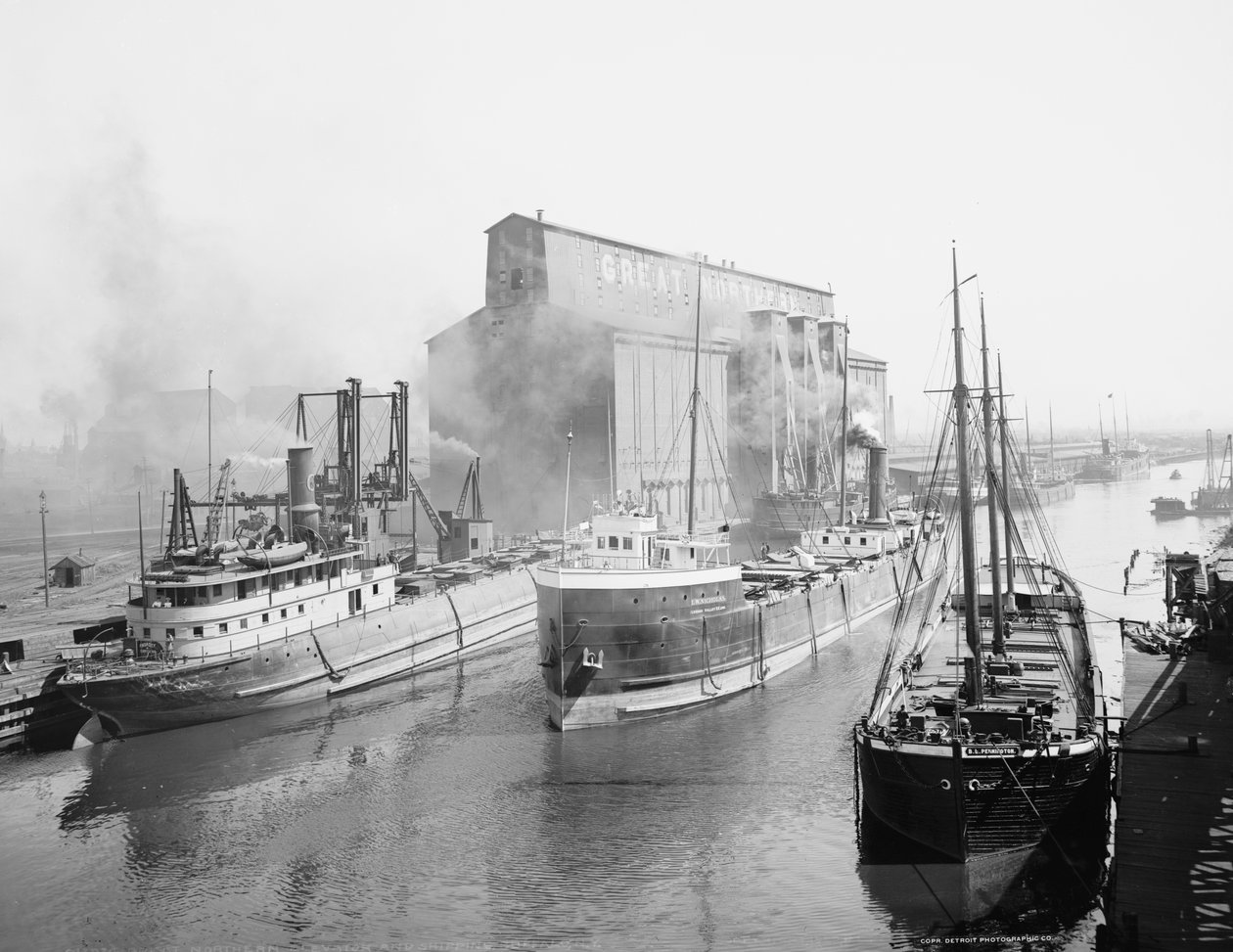 Great Northern Elevator and shipping, Buffalo, New York od Detroit Publishing Co.