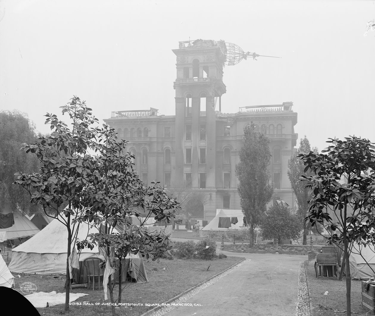 Síň spravedlnosti, Portsmouth Square, San Francisco od Detroit Publishing Co.
