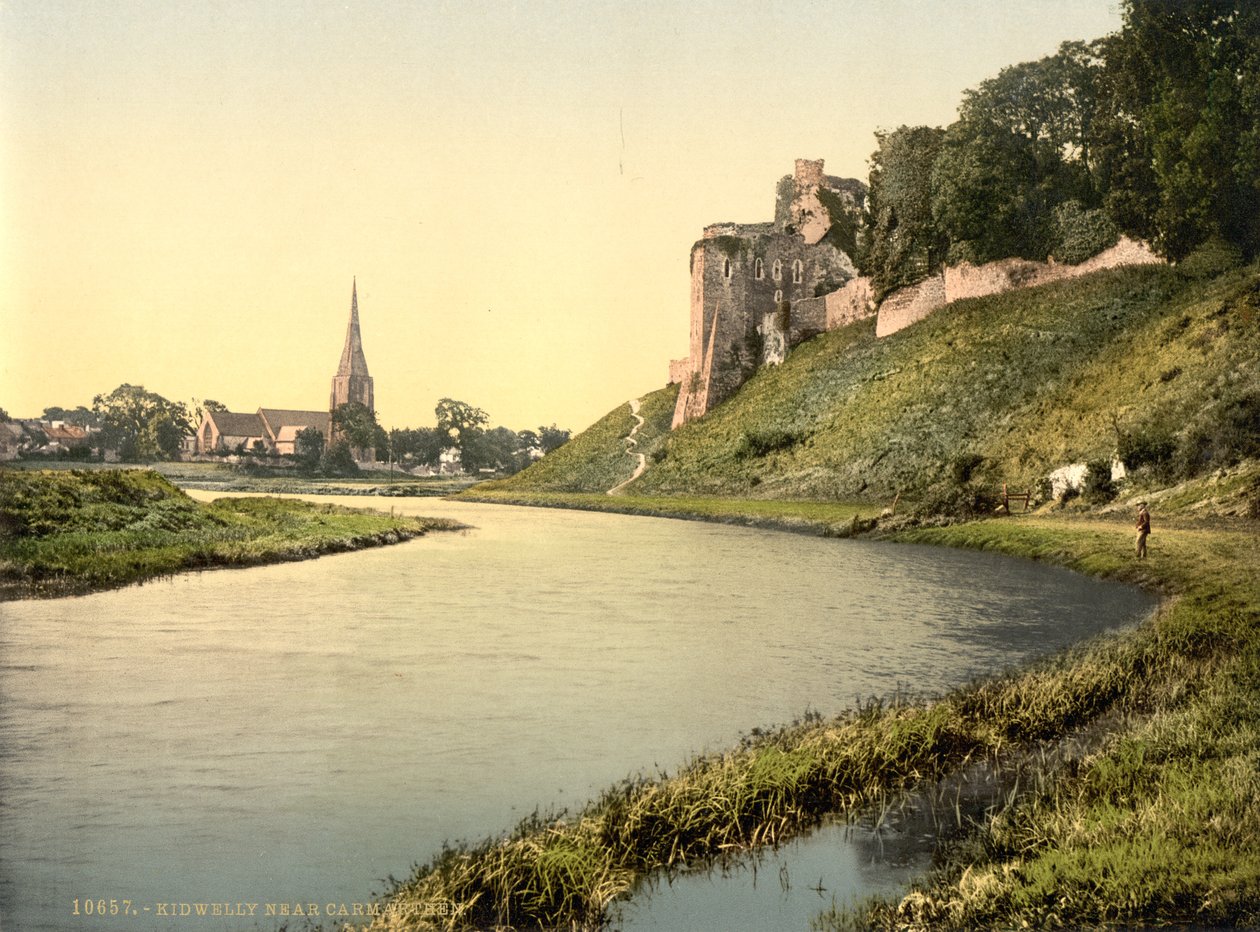 Kidwelly, Carmarthen, Wales, asi 1890-1900 (fotochromový tisk) od Detroit Publishing Co.
