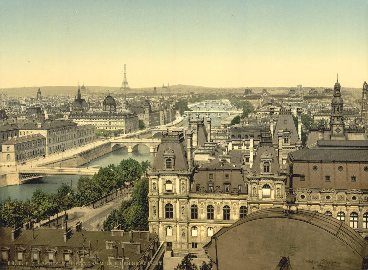 Panorama sedmi mostů, Paříž, c.1890 od Detroit Publishing Co.