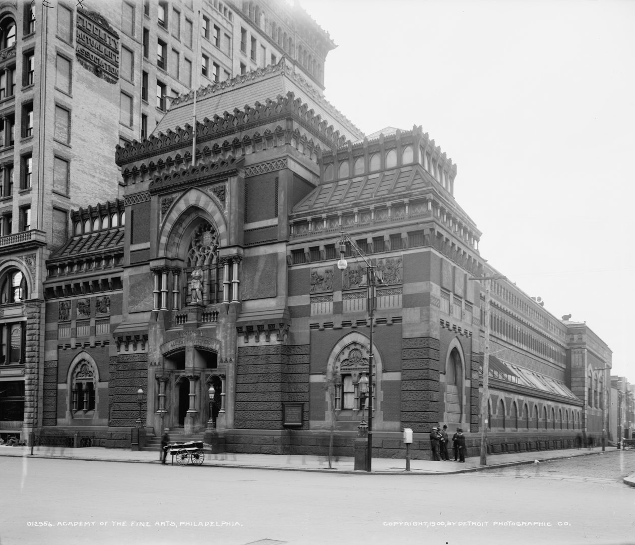 Pennsylvania Academy of Fine Arts, Philadelphia, Pennsylvania, cca 1900 (černobílá fotografie) od Detroit Publishing Co.