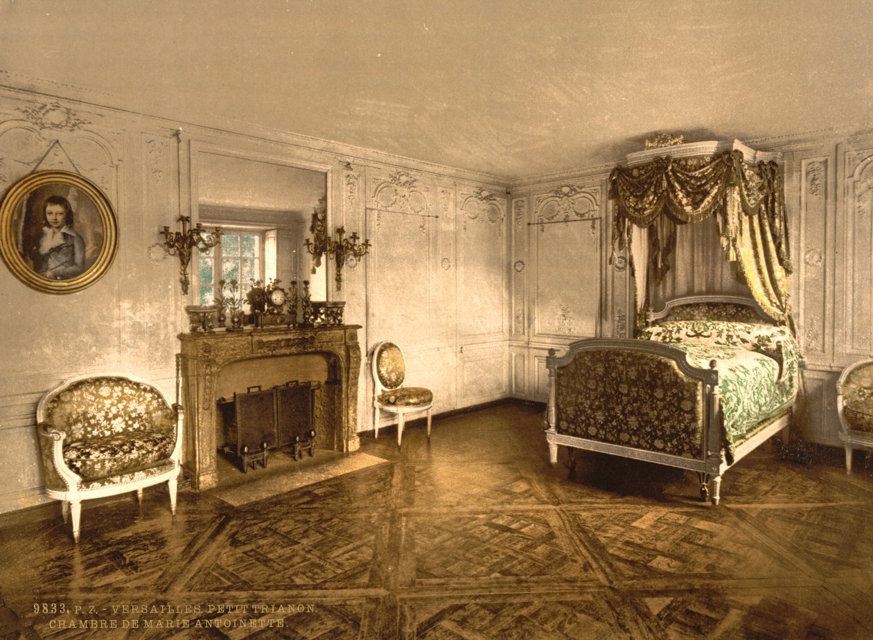 Petit Trianon, Versailles, komnata Marie Antoinetty, kolem 1890-1900 od Detroit Publishing Co.