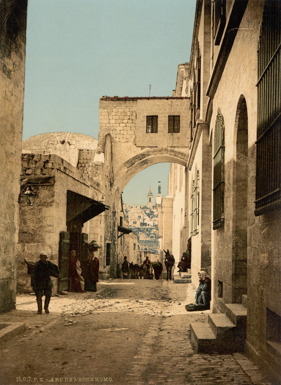Oblouk Ecce Homo, Jeruzalém, Svatá země, asi 1890-1900 (fotochromový tisk) od Detroit Publishing Co.