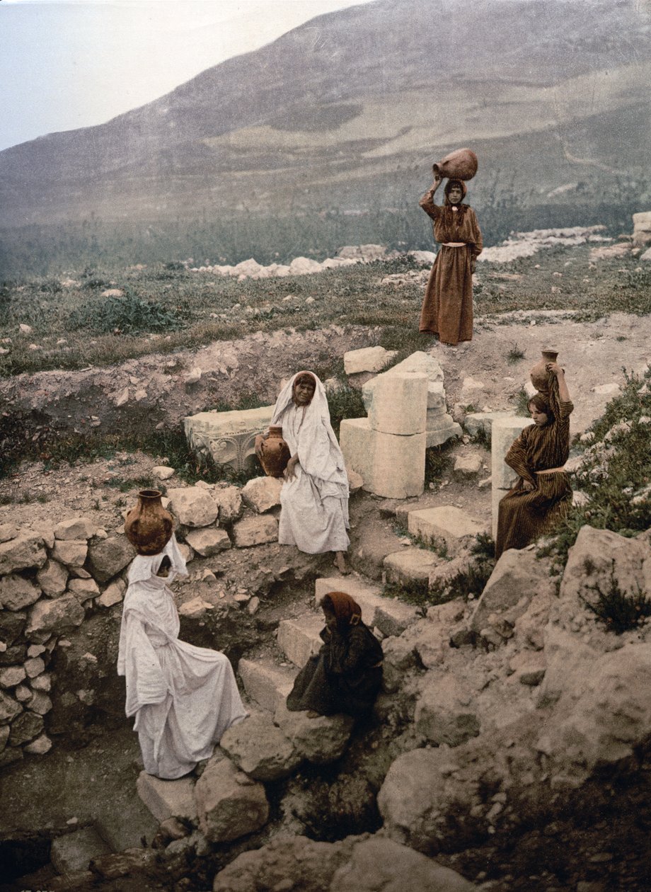 Studna Samaritánů v Nábulusu, c. 1900 (fotomechanický tisk) od Detroit Publishing Co.