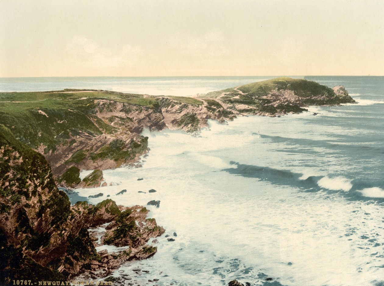 Towan Head, Newquay, Cornwall, Anglie, Photochrome Print, c.1900 od Detroit Publishing Co.