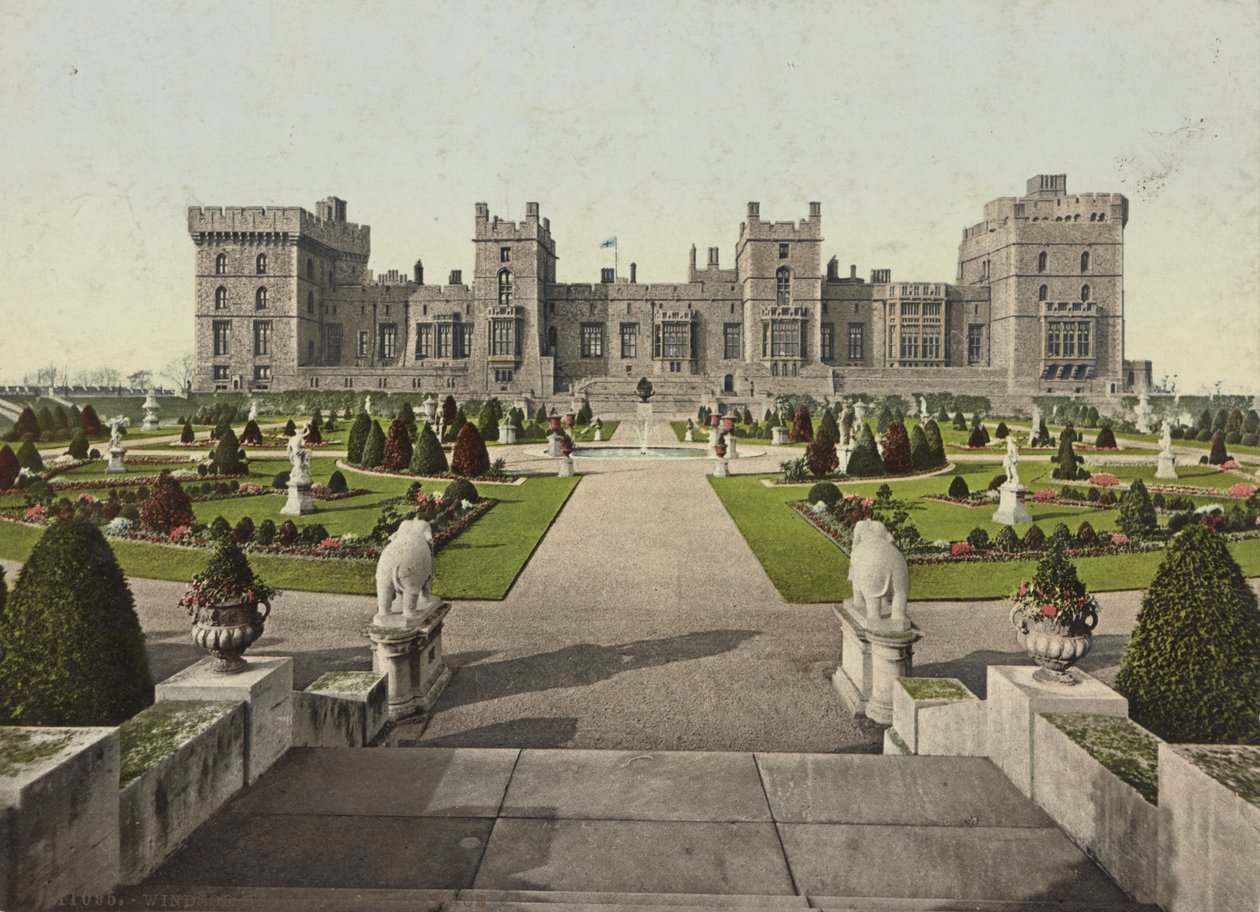 Východní terasa hradu Windsor, kolem roku 1900 od Detroit Publishing Co.