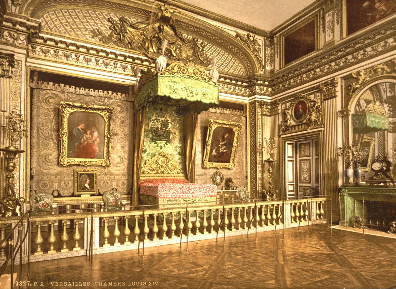 Ložnice Ludvíka XIV., Versailles, kolem 1890-1900 (fotochrom) od Detroit Publishing Co.
