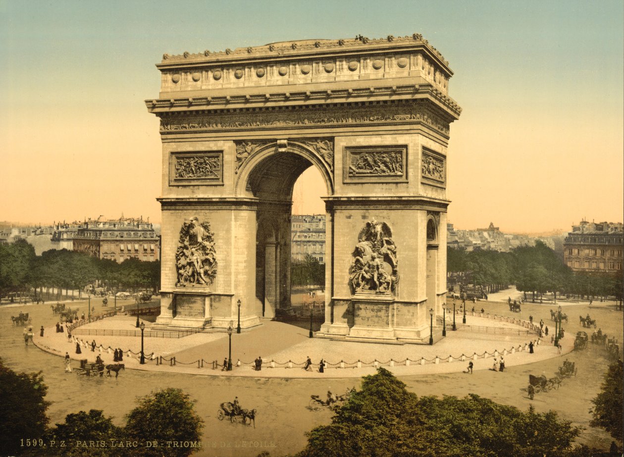 LArc de Triomphe, Paříž, kolem 1890-1900 (fotochrom) od Detroit Publishing Co.