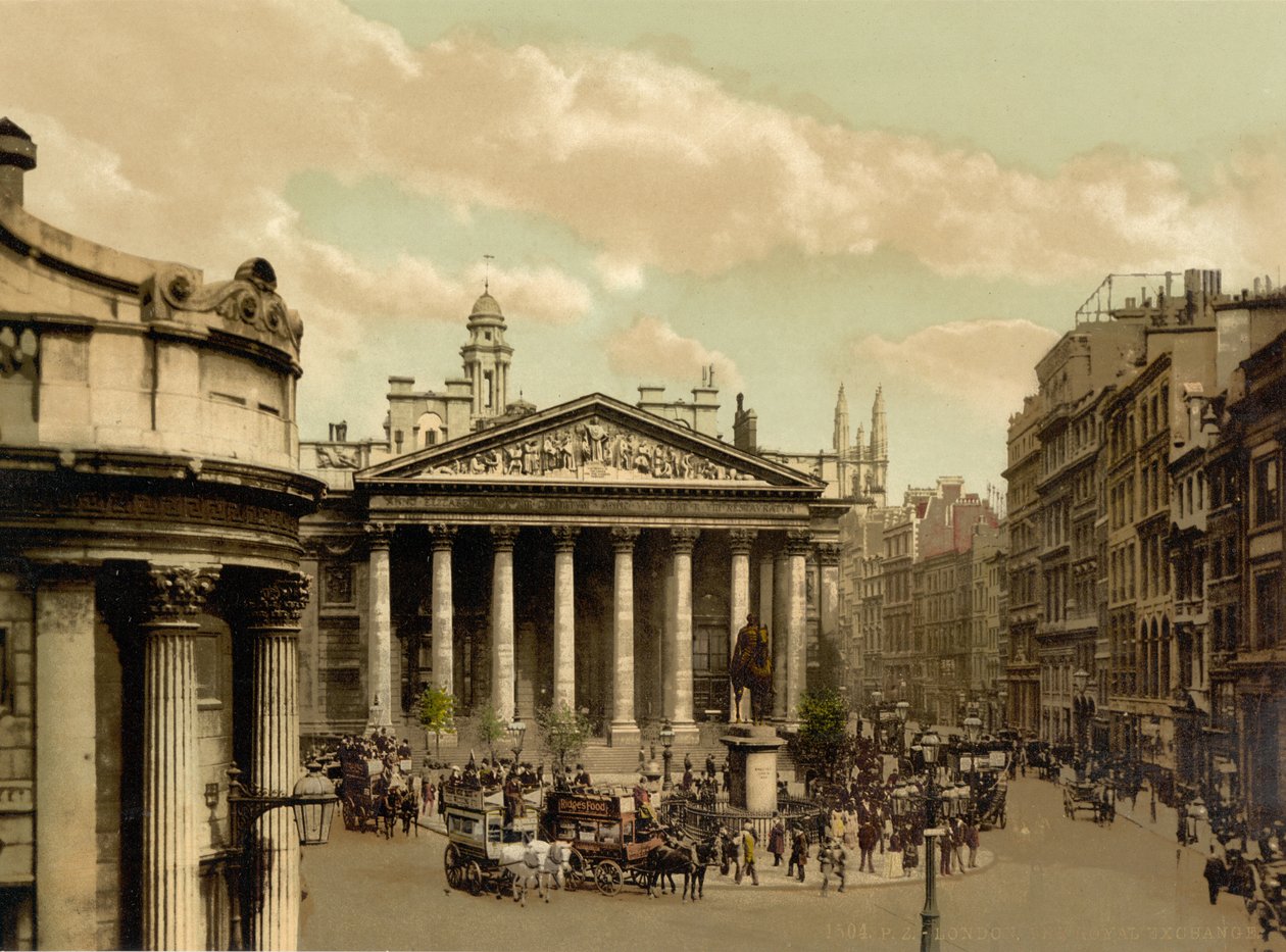 Royal Exchange, Londýn, asi 1890-1900 (fotochrom) od Detroit Publishing Co.