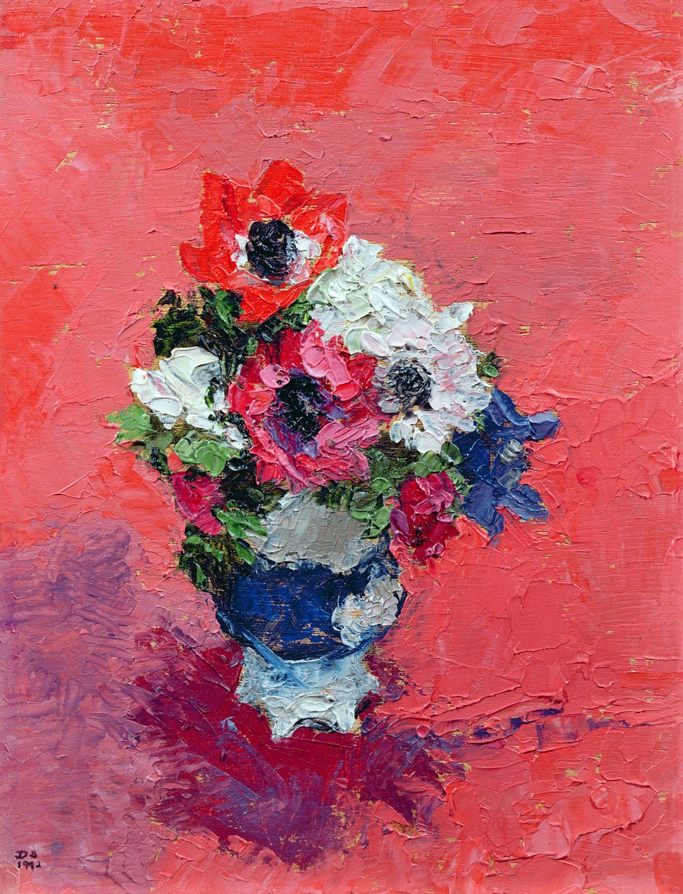 Sasanky na červené půdě, 1992 (deska) od Diana Schofield
