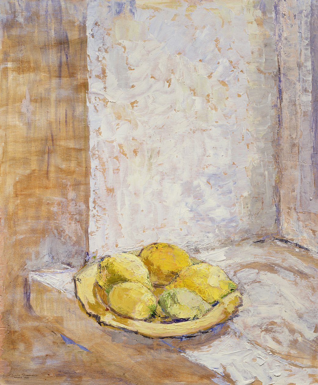 Citrony na okenním parapetu, 1993 (deska) od Diana Schofield