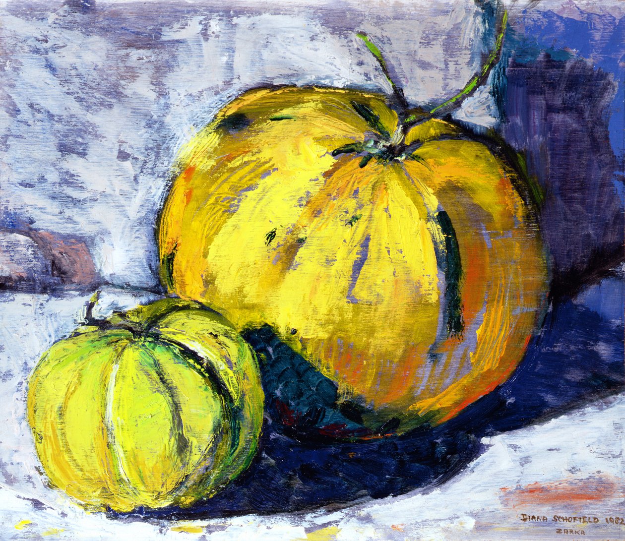 Melouny na slunci, 1982 (deska) od Diana Schofield